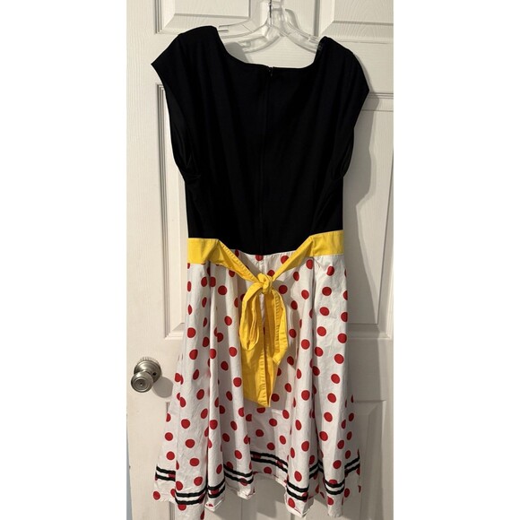 Disney The Dress Shop Minnie Figaro red dots dress tie pockets 3x Backpack Ears - Picture 3 of 6